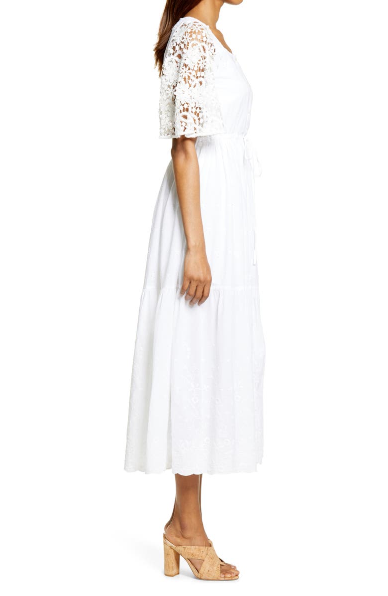French Connection Cecily Broderie Anglaise Maxi Dress, Alternate, color,