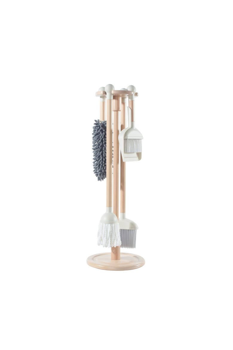 Modern Pretend Play Cleaning Set with Stand, Main, color, Brown