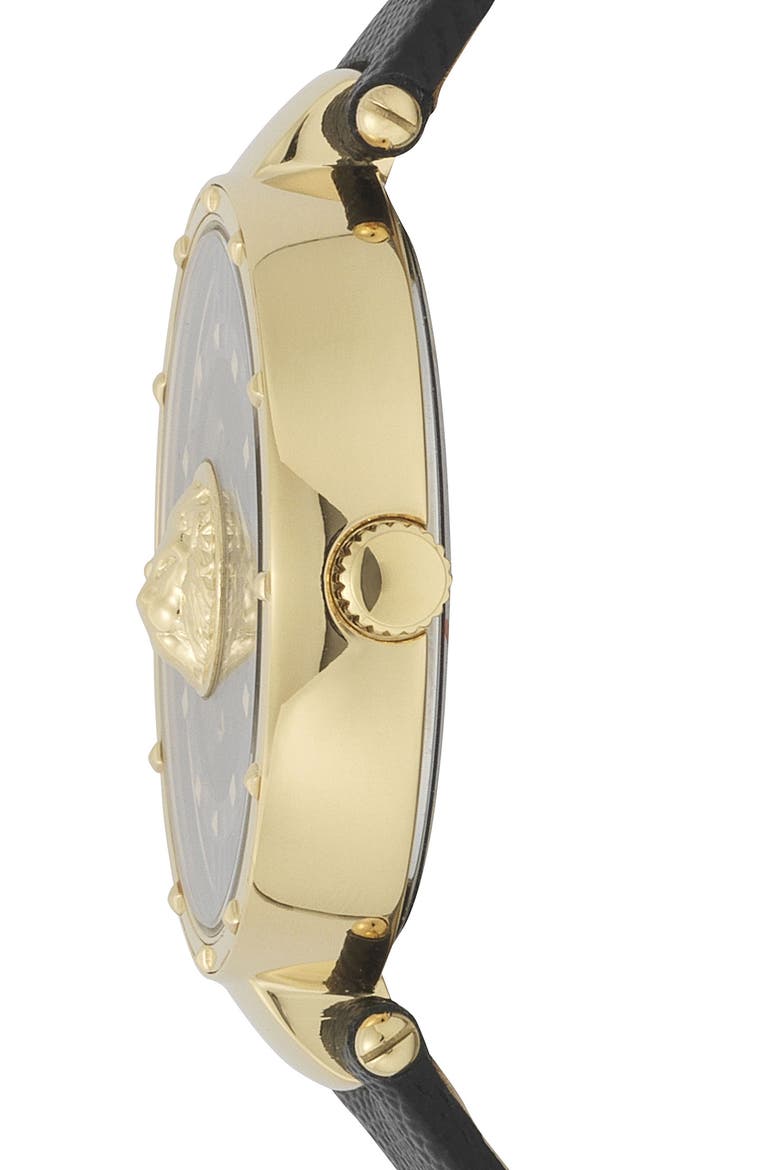 Moscova Leather Strap Watch, 38mm, Alternate, color, BLACK/ GOLD