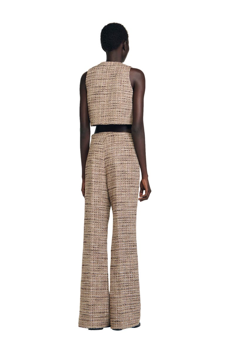 SANDRO Tweed vest, Alternate, color, Brown