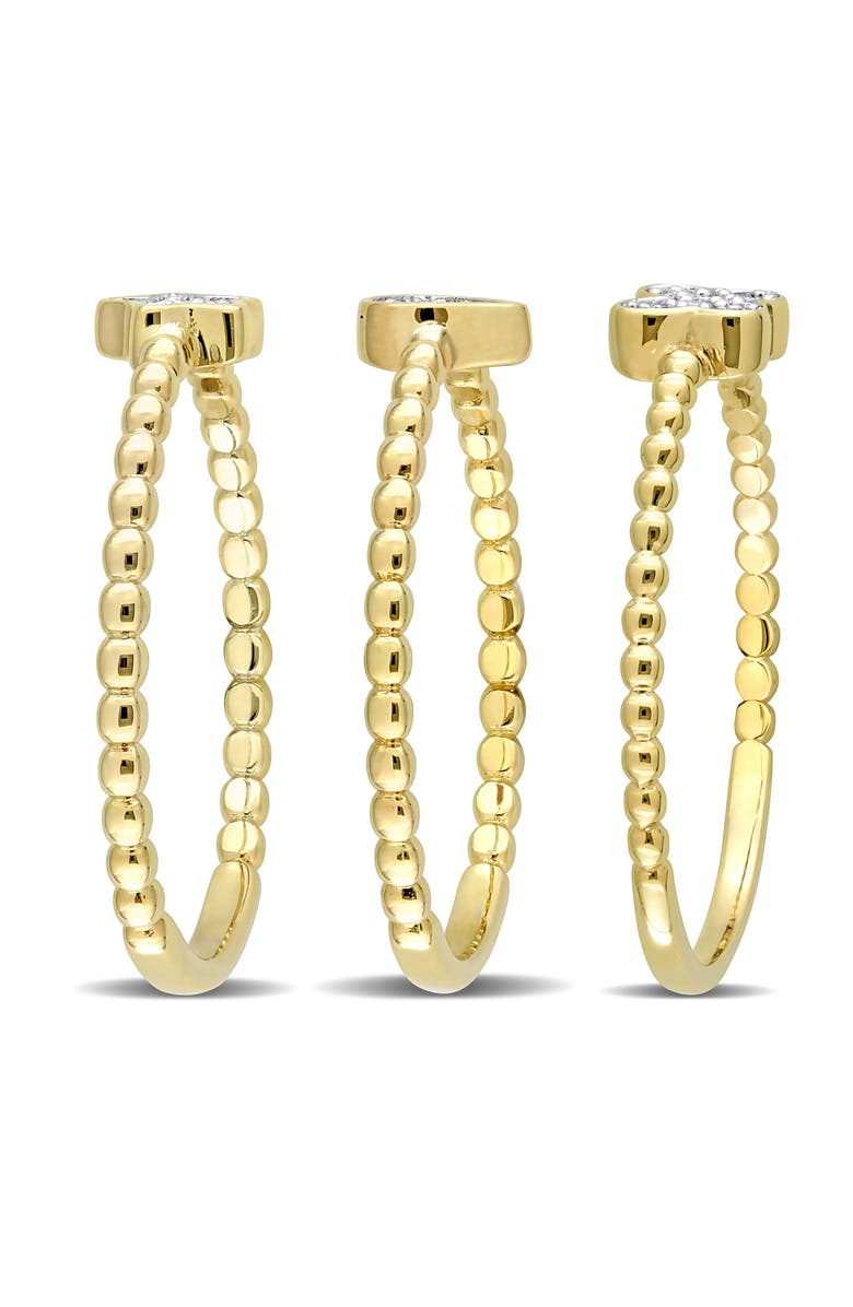 DELMAR Set Of 3 Diamond Rings - 0.09ct., Alternate, color, 