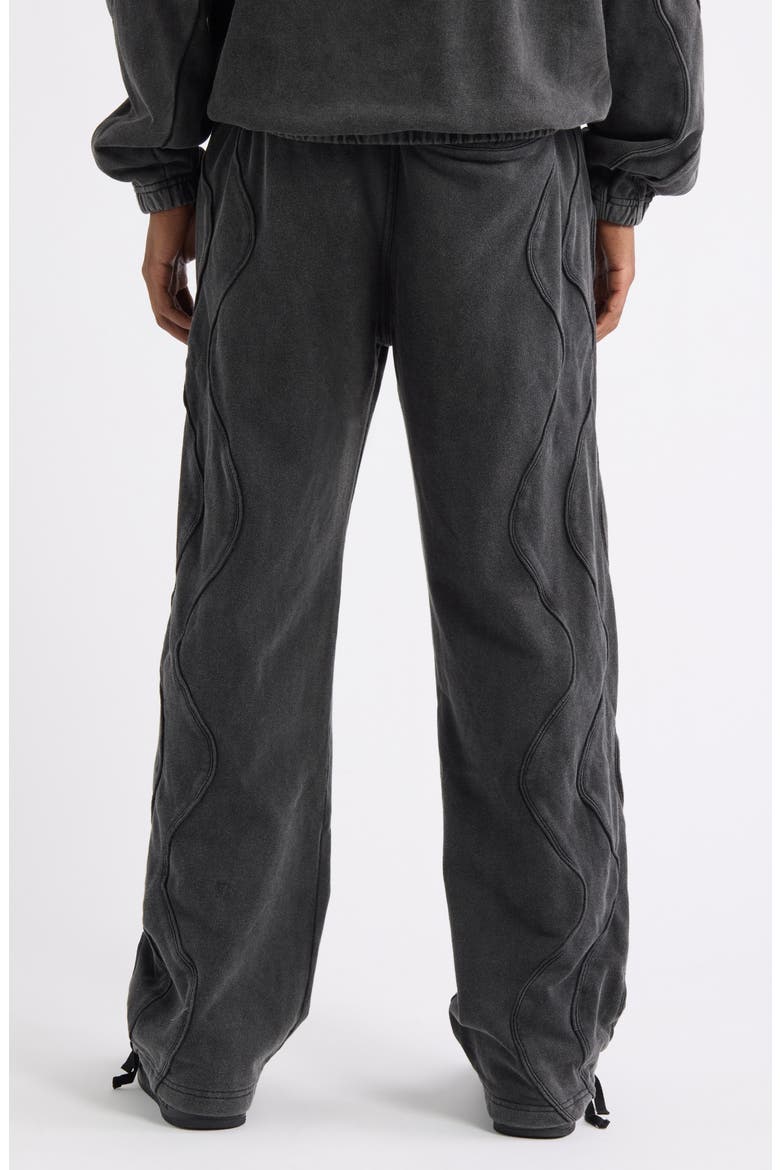 Wavy Seam Training Pants, Alternate, color, WASHED BLACK