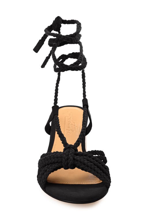 Journee Signature Railee Ankle Tie Sandal In Black