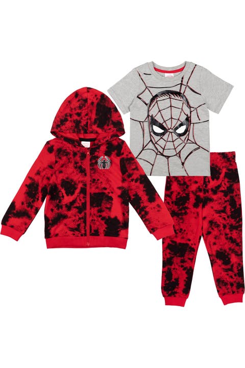 Spider-Man 3-Piece Zip-Up Hoodie and Pants Set