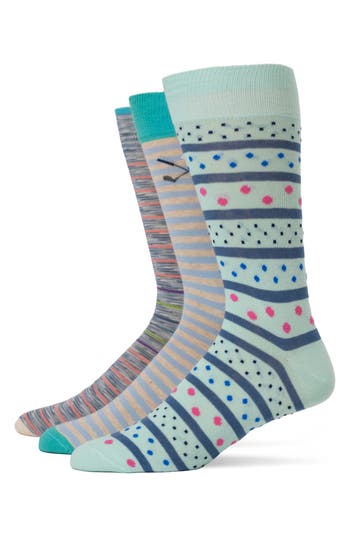 Lorenzo Uomo Assorted 3-pack Crew Socks In Multi