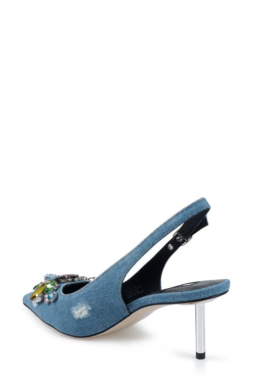 Zigi Rossy Pointed Toe Slingback Pump In Blue