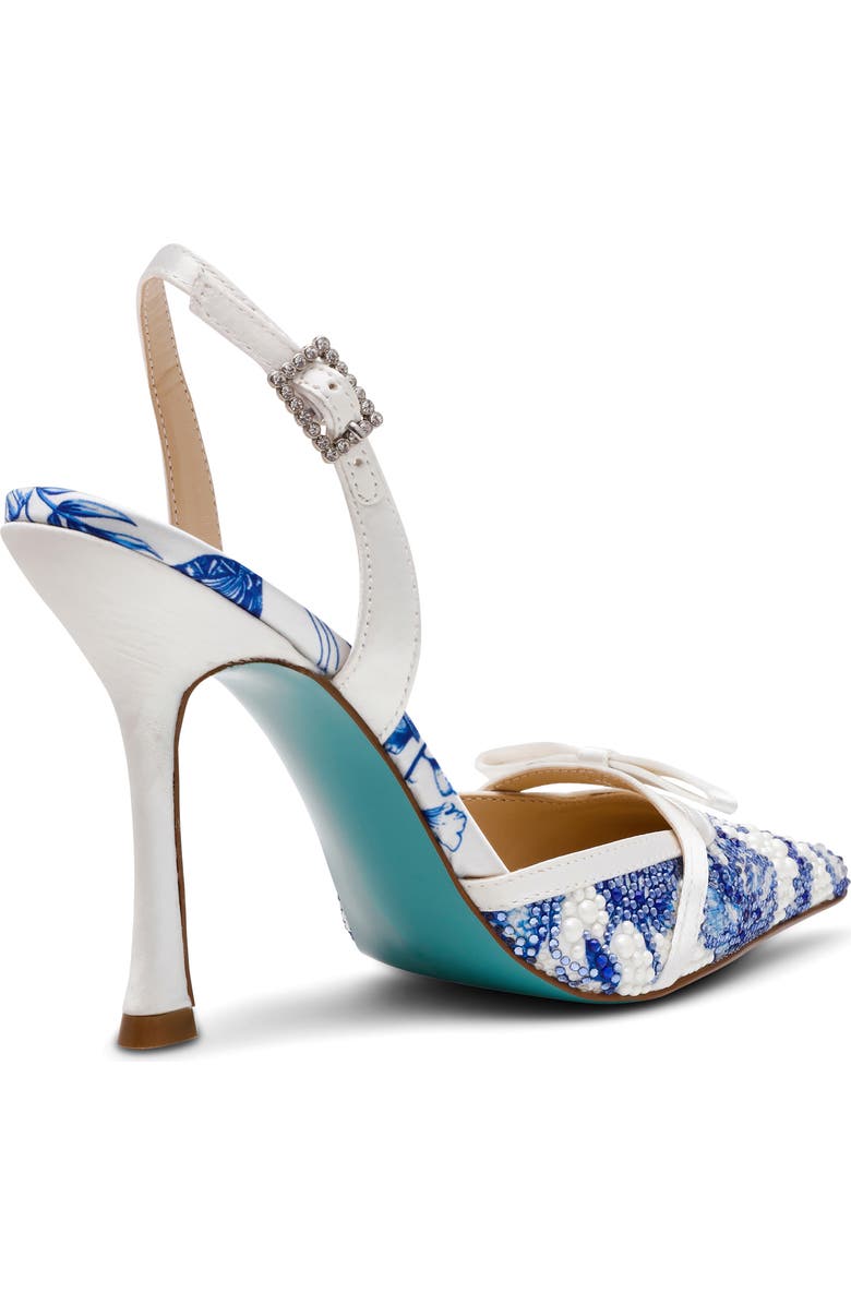 Betsey Johnson Roza Slingback Pump, Alternate, color, White/ Blue Floral