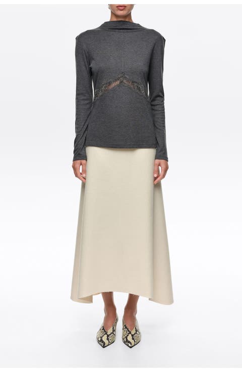 T-shirt with Lace Waist