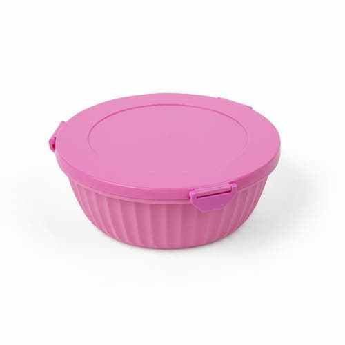 Yumbox Bento-style Salad Bowl With 3-part Divider And Dip Cup In Pink