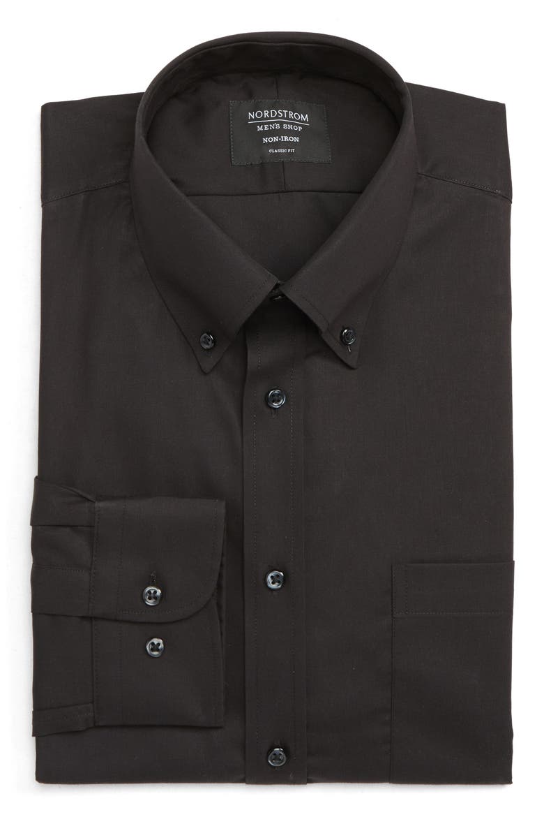 Classic Fit Non-Iron Dress Shirt, Alternate, color, BLACK