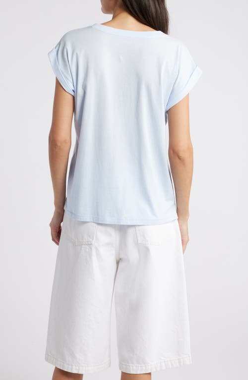 Shop Frame Easy Cotton V-neck T-shirt In Light Chambray