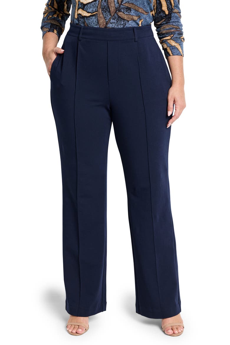 Pintuck Pleated Wide Leg Knit Pants, Main, color, DARK INDIGO