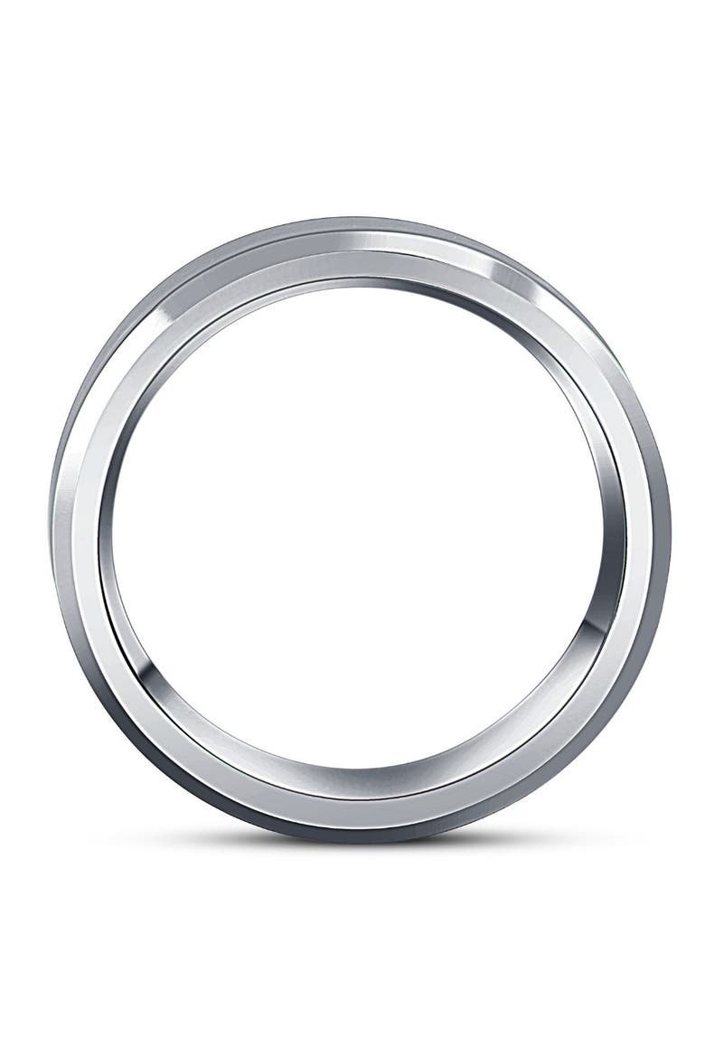 Men's Brushed Tungsten 7mm Beveled Comfort Fit Ring Wedding Band, Alternate, color, Tungsten