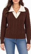 Nanette Lepore Cable Knit Twofer Sweater