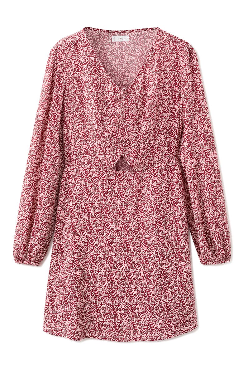 Print Long Sleeve Dress, Alternate, color, RED