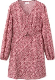 MANGO TEEN Print Long Sleeve Dress