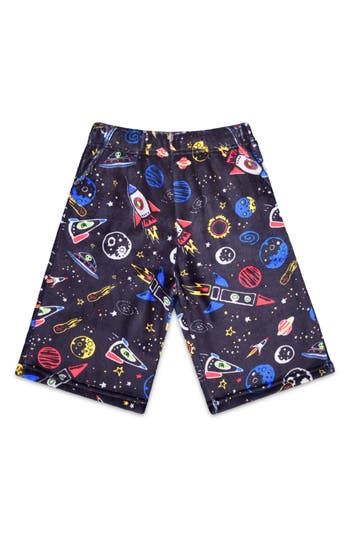 Iscream Unisex Out Of This World Plush Shorts - Big Kid In Space Multi