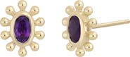 Bony Levy 14K Yellow Gold Amethyst Oval Stud Earrings