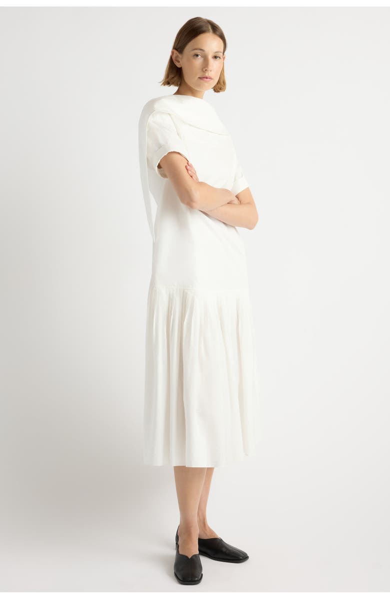 Modern Citizen Babba Shirred Scarf-Neck Dress, Main, color, White