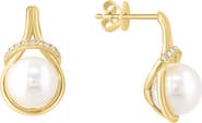 EFFY Pearl and Diamond Drop Earrings
