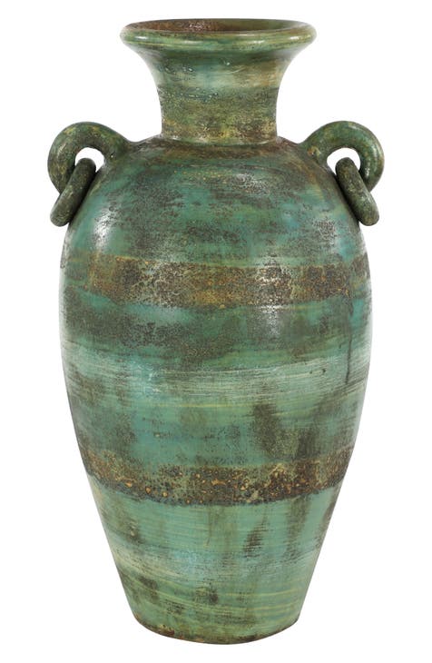 Green Ceramic Distressed Vase