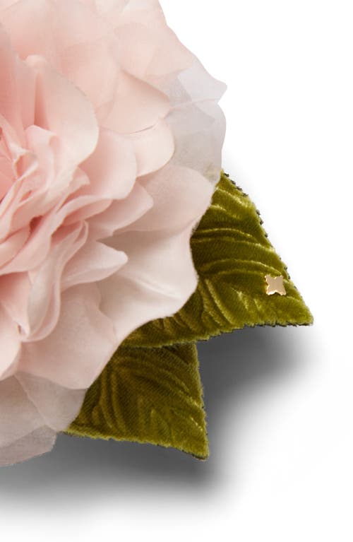 Helena Simon The Large Pale Pink Rose Floral Brooch In Pink