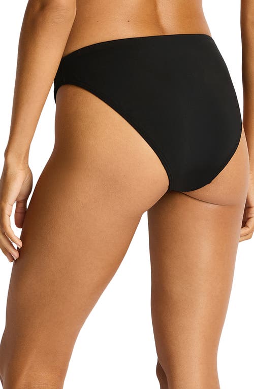 Sea Level Essentials Edit Mid Bikini Bottoms In Black