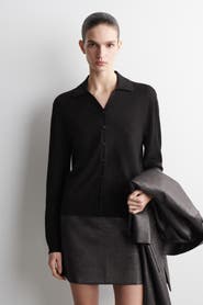 COS Knitted Linen-Merino Shirt