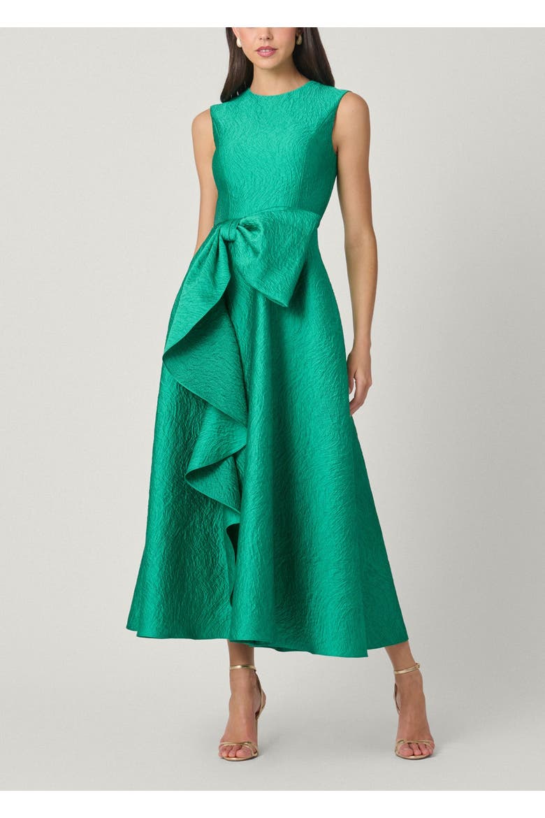 Midnight Laura Emerald Jacquard Dress, Main, color, Emerald