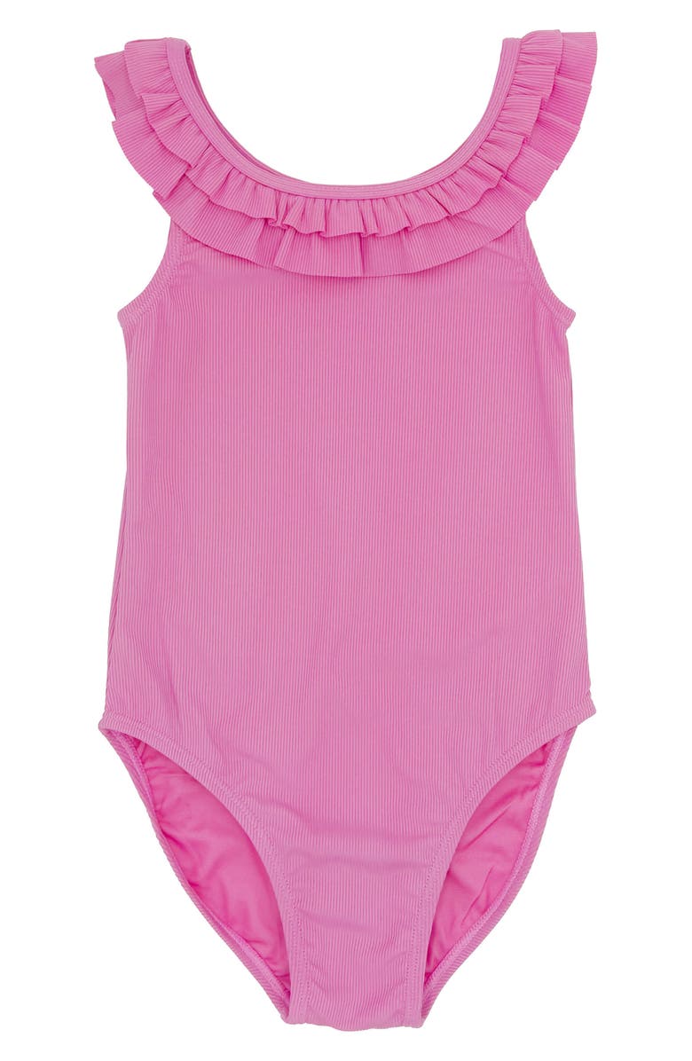Feather 4 Arrow Kids' Vacay Rib Ruffle One-Piece Swimsuit, Main, color, 