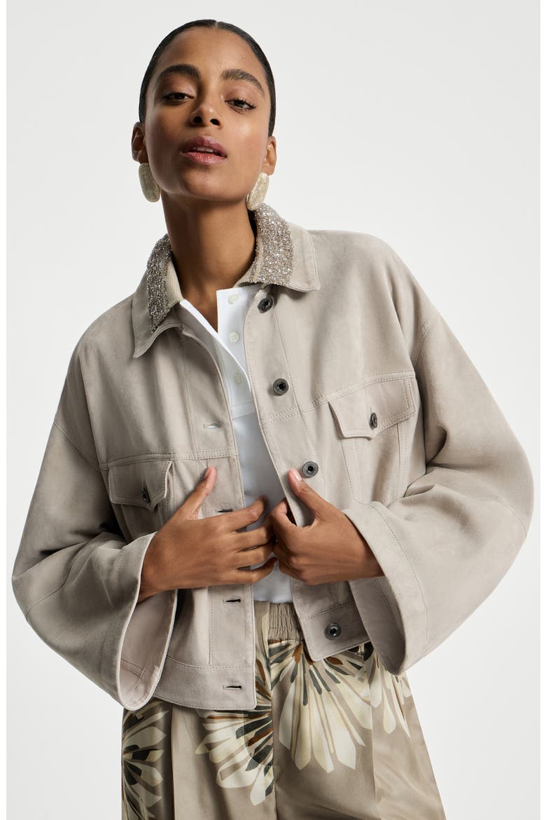 Couture suede jacket, Alternate, color, Grey