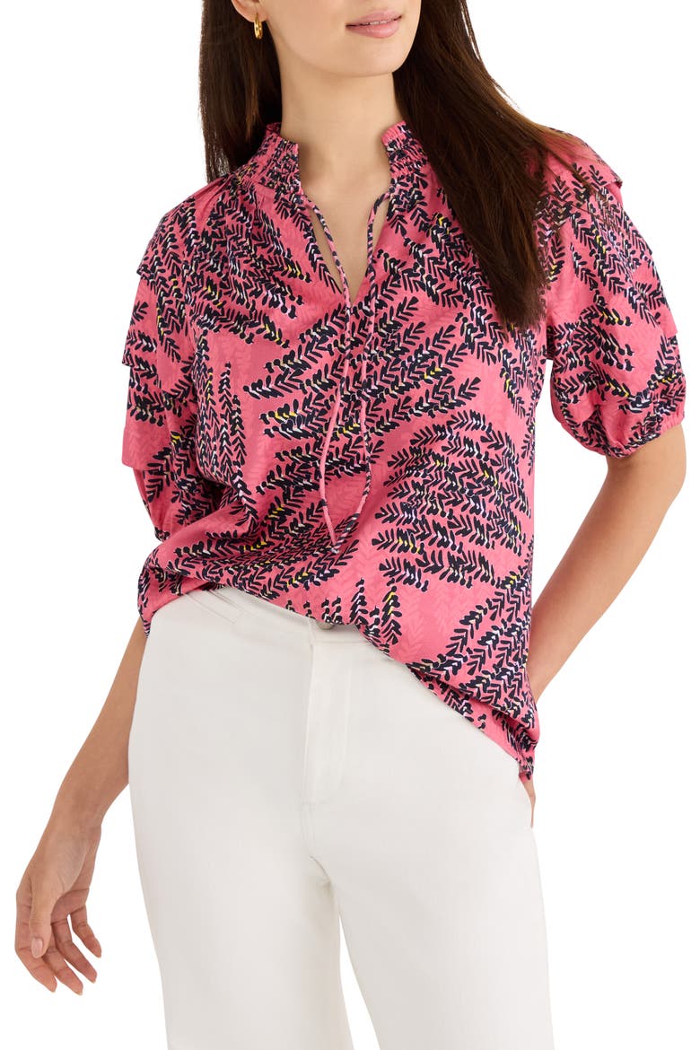 Blush of Spring Peasant Top, Main, color, PINK MULTI