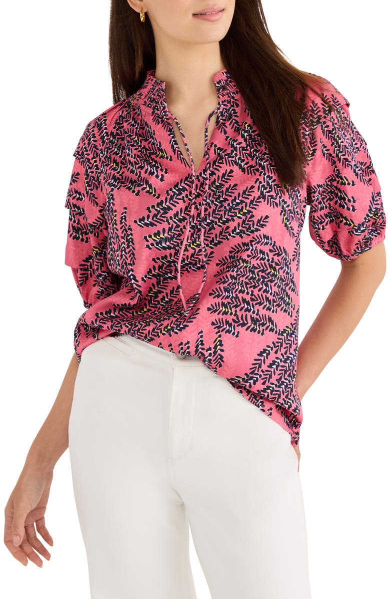 NIC+ZOE Blush of Spring Peasant Top, Main, color, Pink Multi
