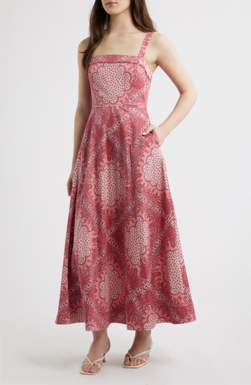 Hill House Home The Ezra Print Sleeveless Maxi Dress in Paisley Scarf Berry at Nordstrom, Size Small