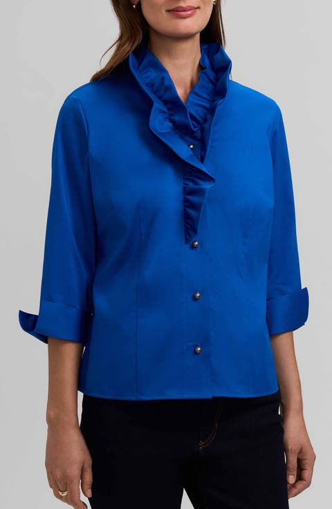 Edith Ruffle Button-Up Shirt