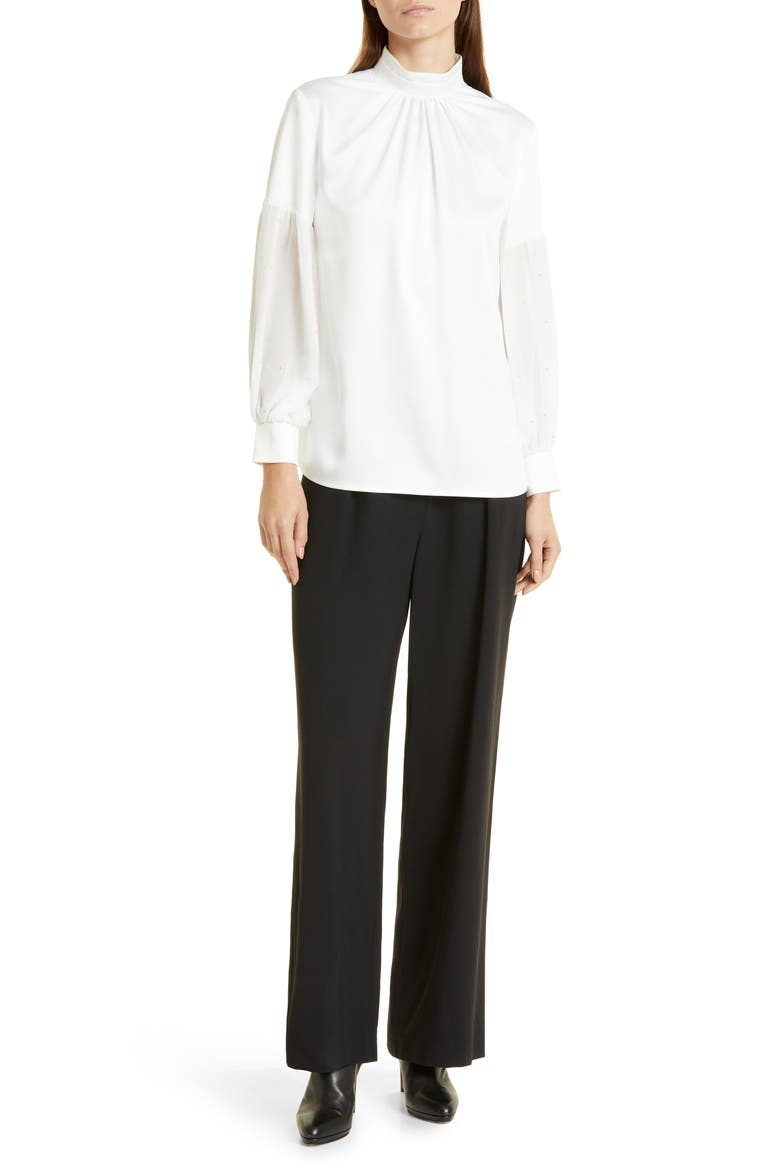 Wide Leg Crepe Pants, Alternate, color, BLACK
