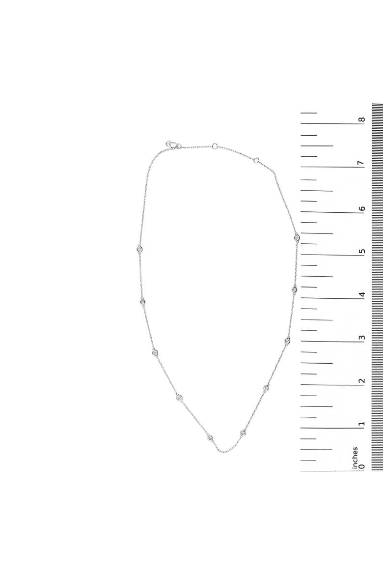 14K White Gold 1/2 Cttw Bezel Set Diamond Station Necklace, Alternate, color, White Gold