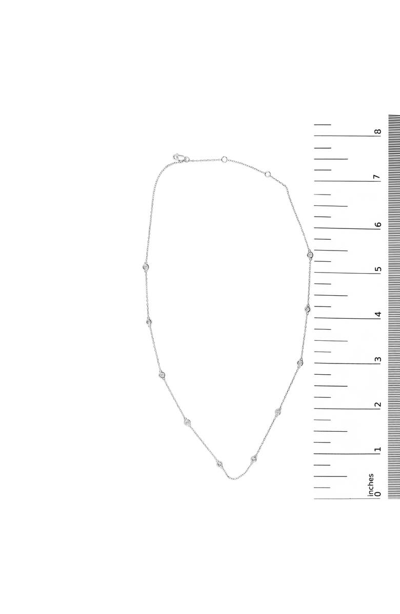 Haus of Brilliance 14K White Gold 1/2 Cttw Bezel Set Diamond Station Necklace, Alternate, color, White Gold