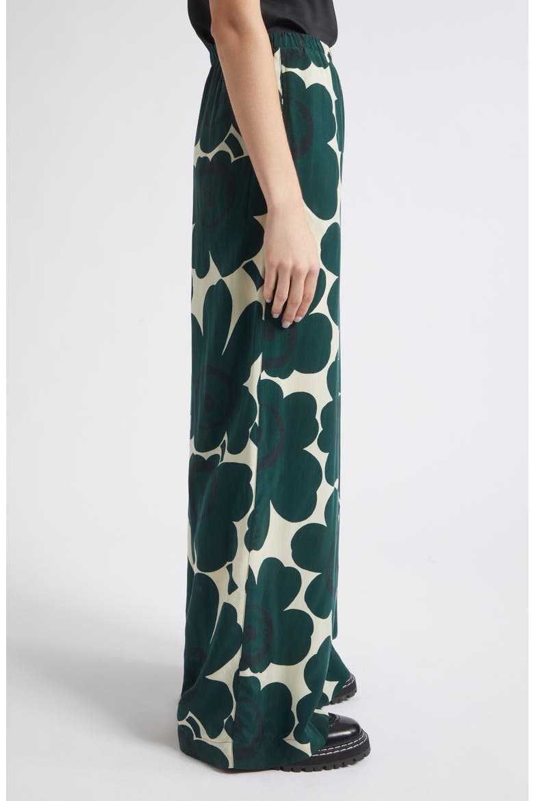 Kaaos Unikko Wide Leg Trousers, Alternate, color, DARK GREEN LIGHT YELLOW