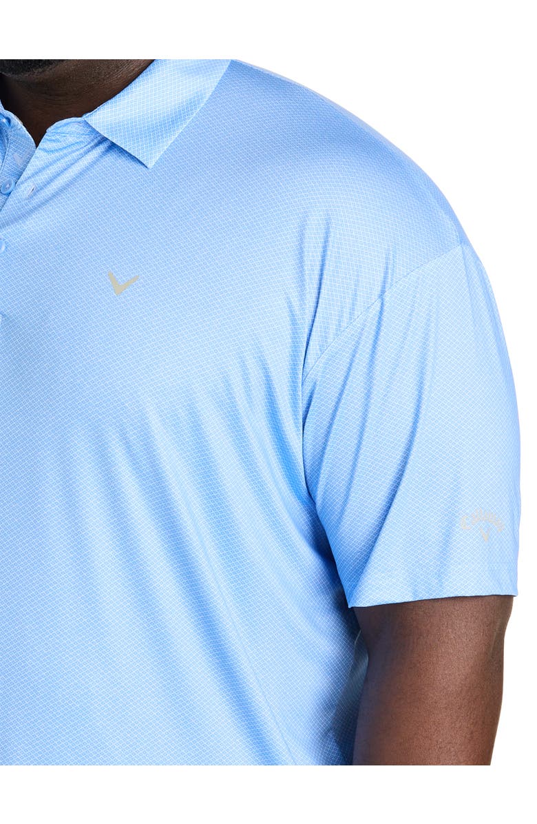 Callaway Big & Tall Geometric Heather Print Patterned Polo Shirt, Alternate, color, Vista Blue