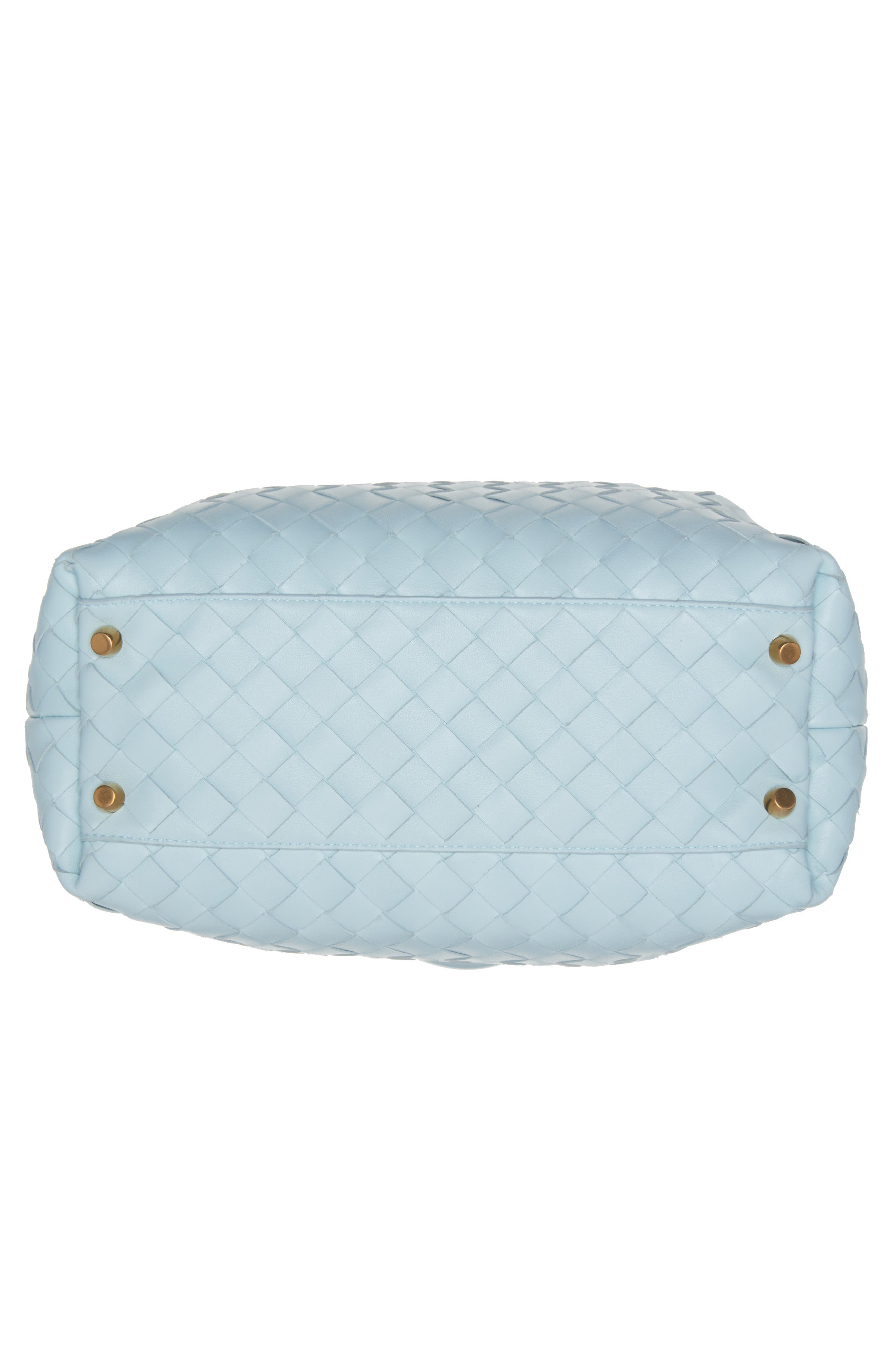 Bottega Veneta Cabat Intrecciato Leather Top Handle Bag, Alternate, color, 3902 Teal Washed-Gold