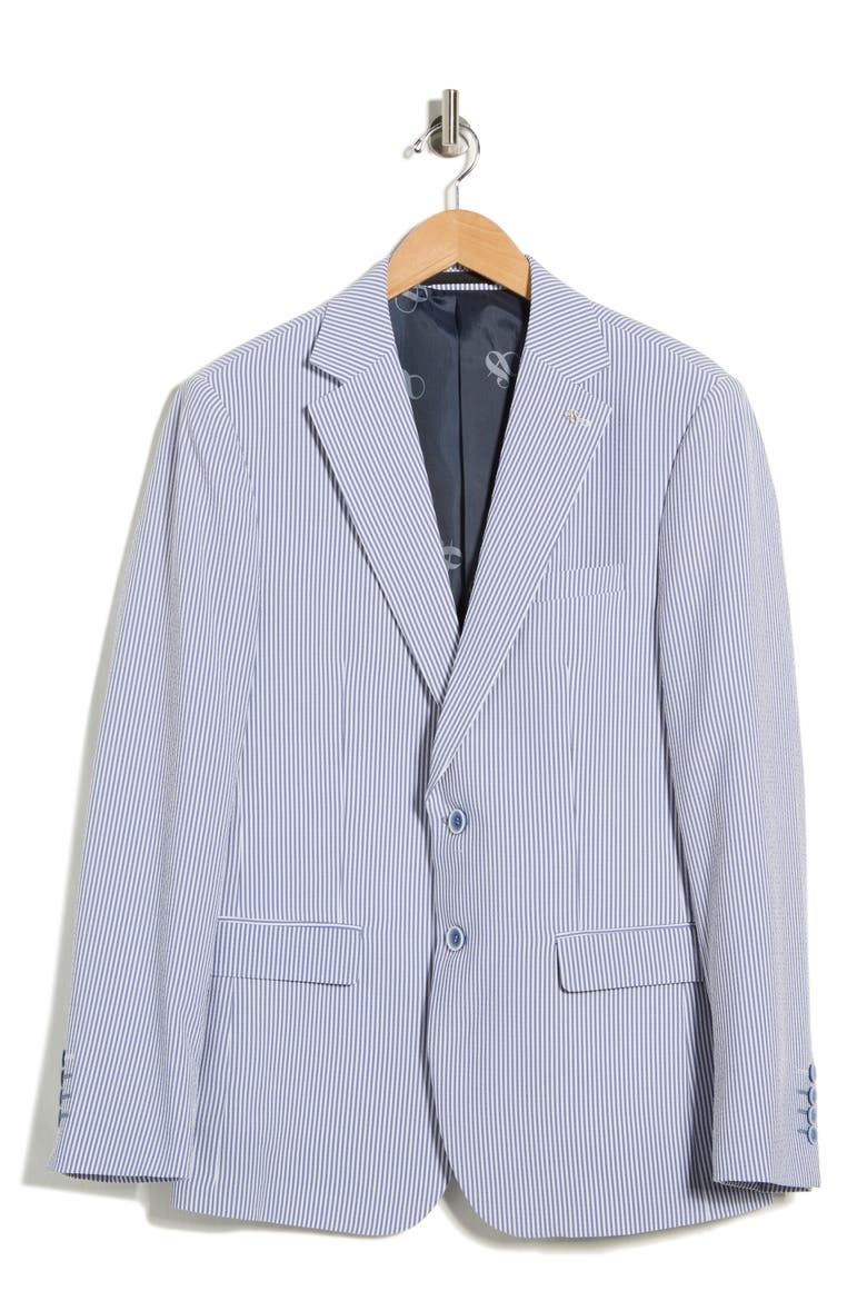 Seersucker Modern Fit Sport Coat, Alternate, color, NAVY/WHITE