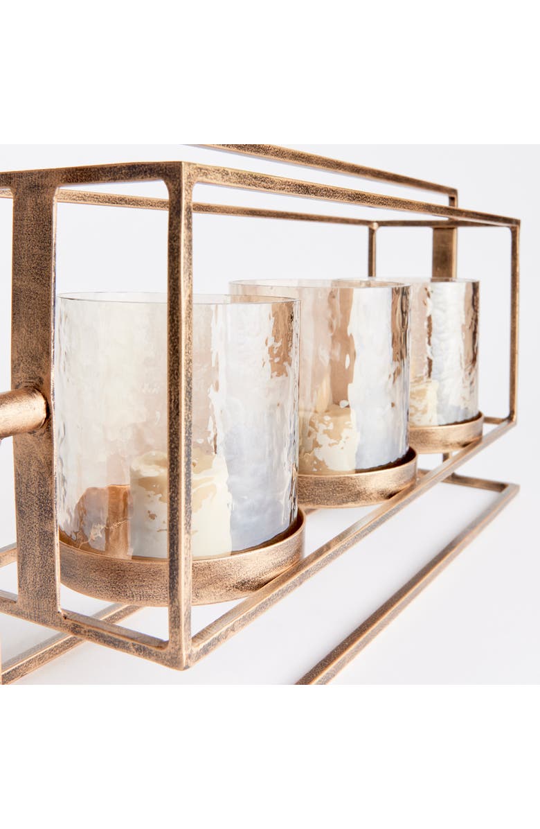 Napa Home & Garden Wesley 3-Candle Hurricane, Alternate, color, Gold