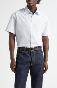 Noah Oversize Short Sleeve Cotton Poplin Button-Up Shirt