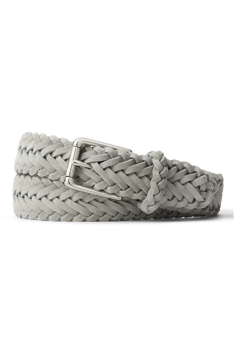 Braided Suede Belt, Main, color, GREY