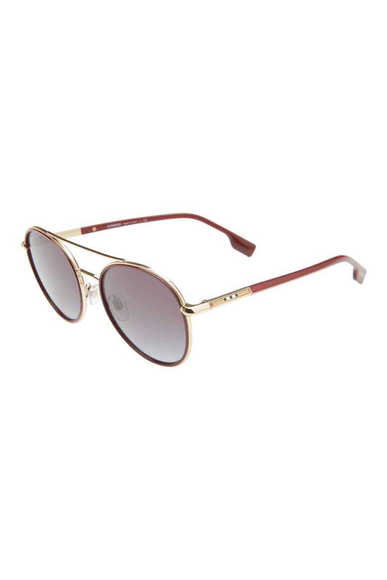 55mm Round Sunglasses, Alternate, color, LIGHT GOLD/ GREY GRADIENT
