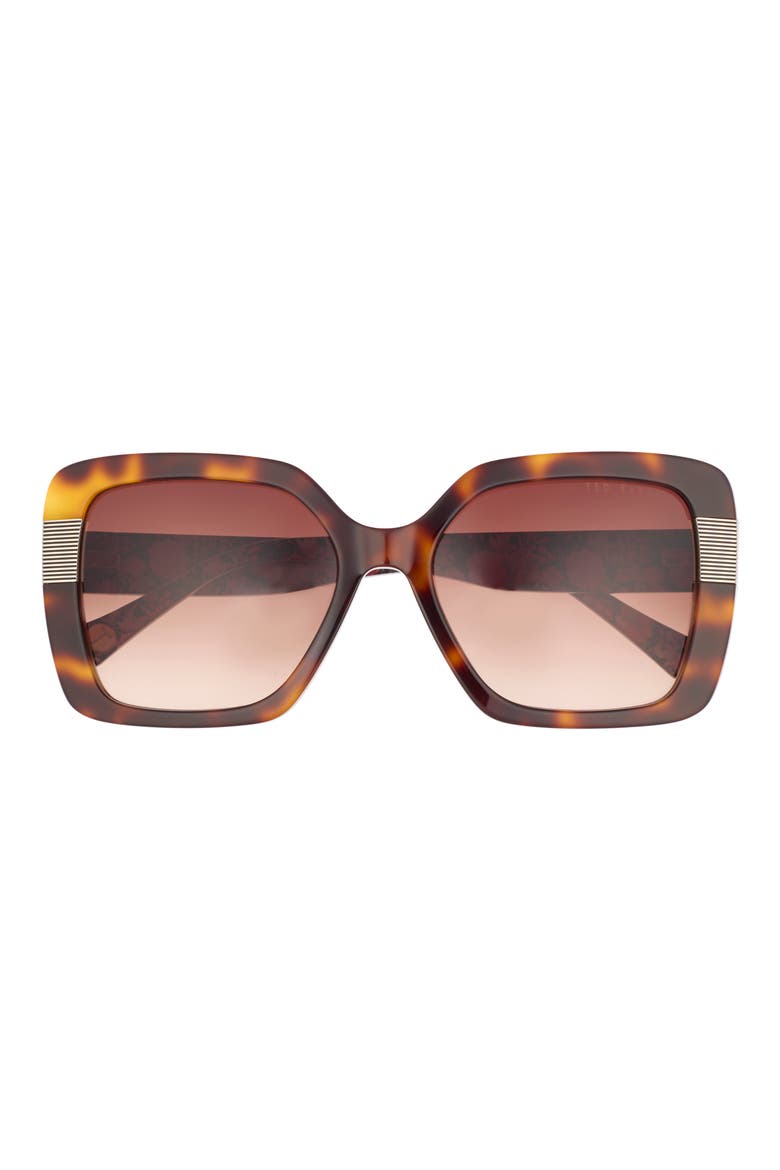 56mm Gradient Square Sunglasses, Main, color, TORTOISE