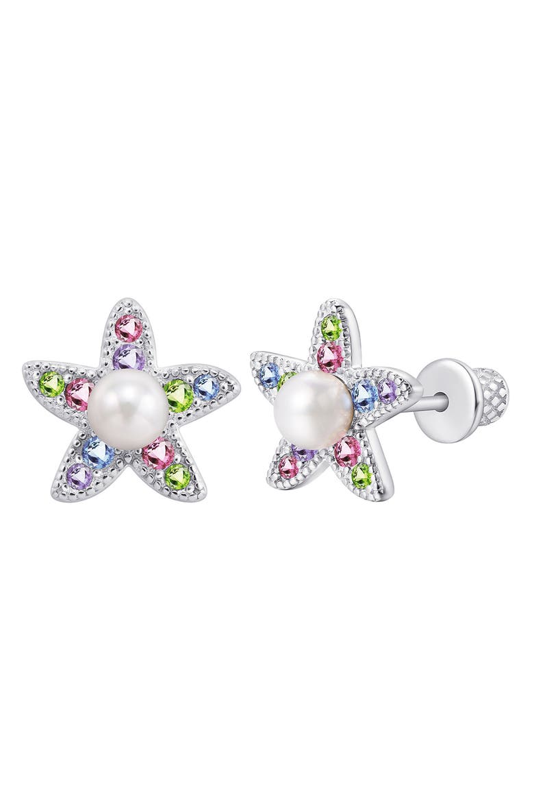 Kids' Starfish Faux Pearl Stud Earrings, Main, color, WHITE MULTI