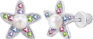 Chanteur Kids' Starfish Faux Pearl Stud Earrings