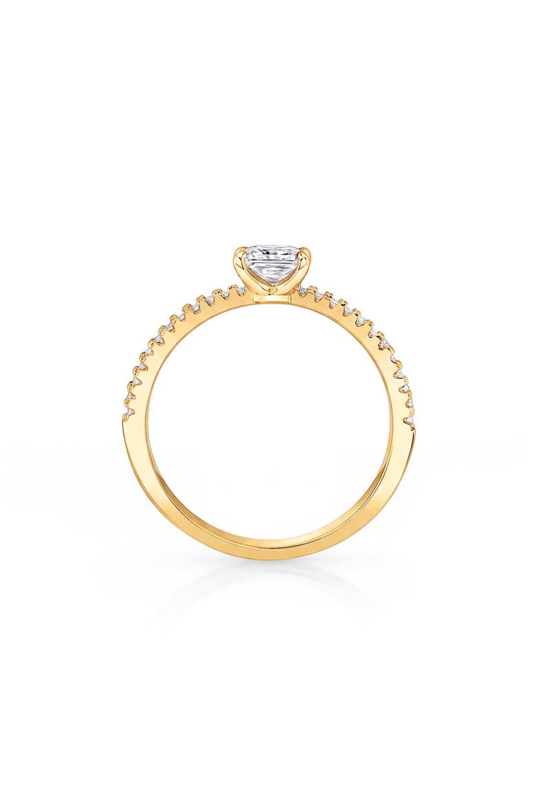 Princess Solitaire Pavé Ring, Alternate, color, 18 KT YELLOW GOLD CLEAR CZ